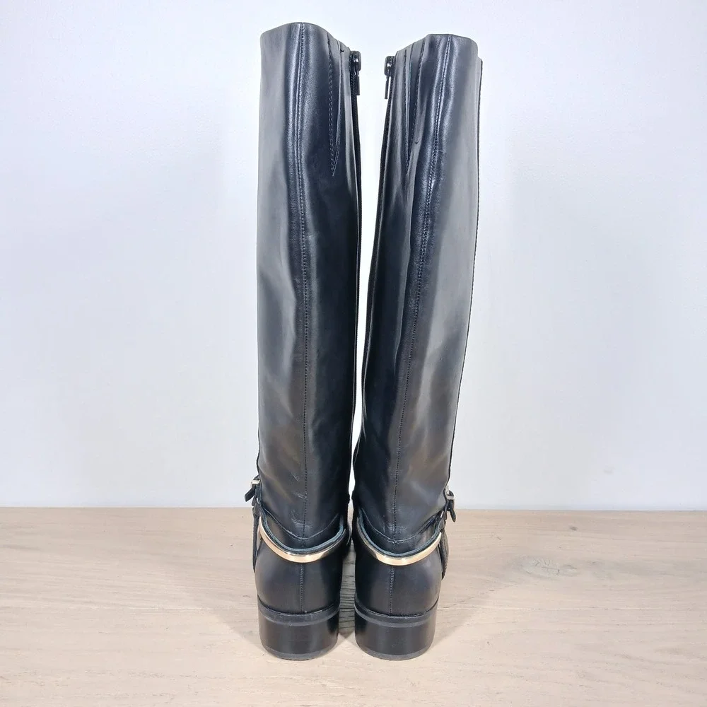 Essex Lane Boots Women 8.5 Black Leather Knee High Riding Equestrian Classic